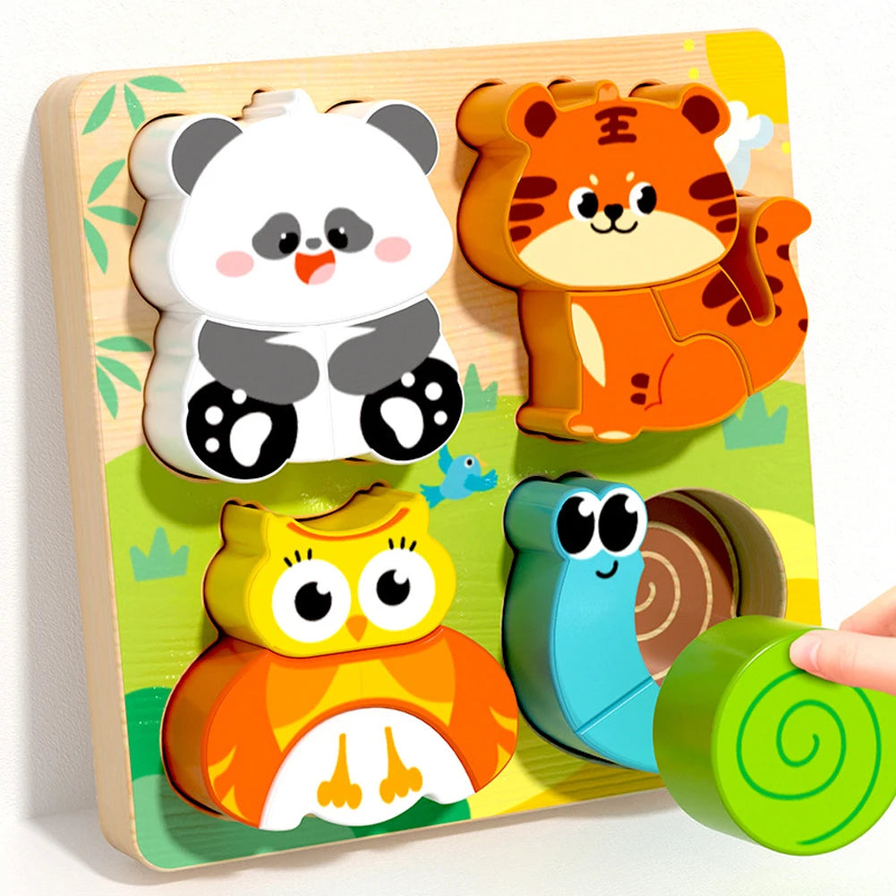 Toddlers Wooden Puzzle Montessori Baby Toys ABC Alphabet Number Shape Matching Board Game Preschool Educational Toy for Kids 2-4