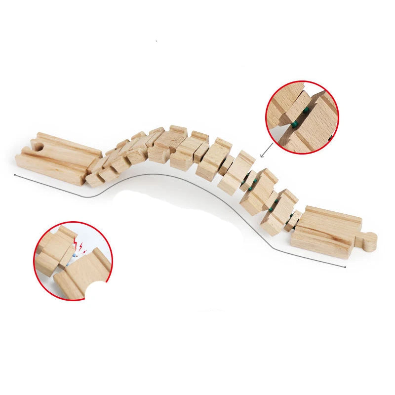 Wooden Train Rail Kinds Of Wooden Train Track Connector Adapter Fit for All Brands Wood Tracks Educational Toys For Kids Gift