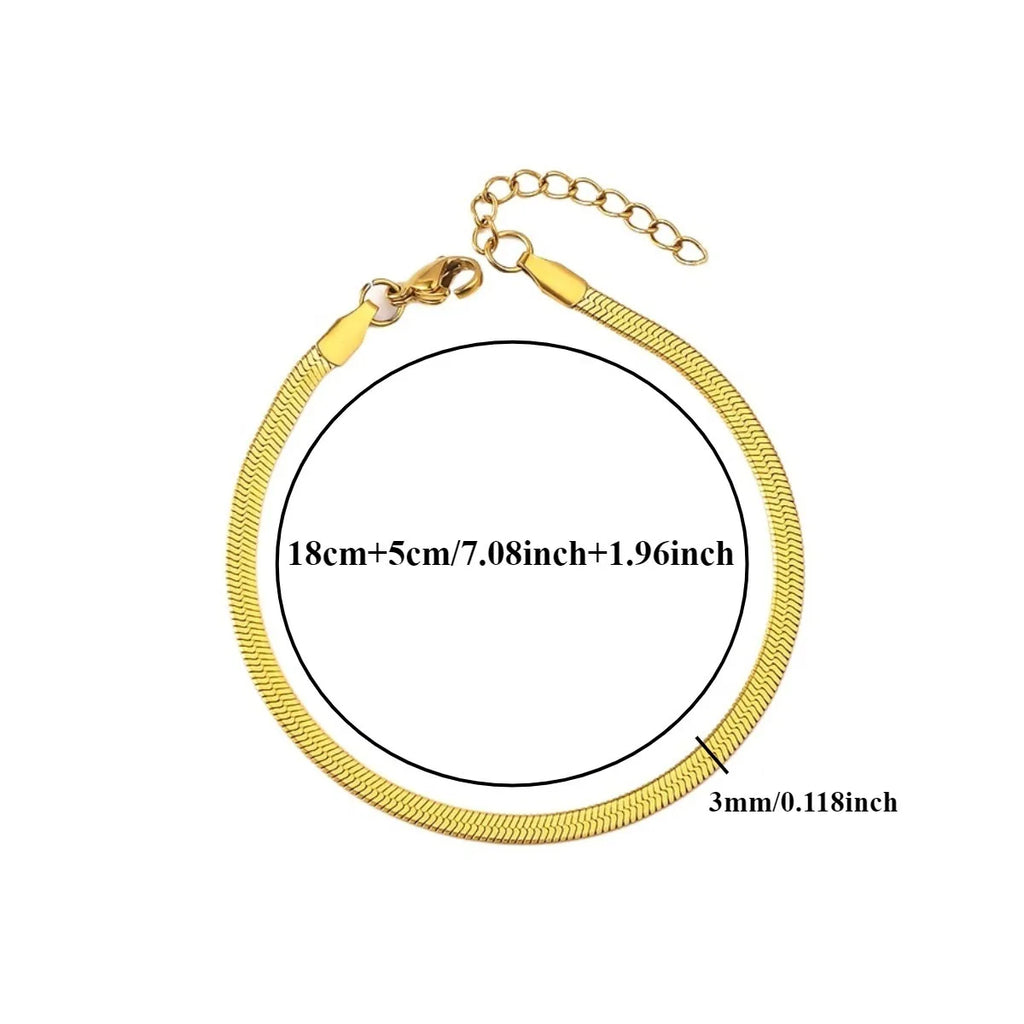 LYSEN - 
Y2k Stainless Steel Anklet Hip Hop Style Metallic Texture Silvery Snake Bone Chain Women Beach Party Shiny Cool New Jewelry