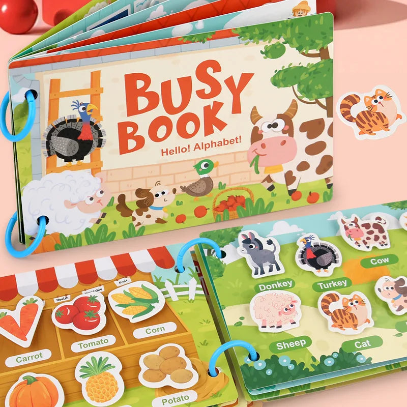 Busy Book Sticker Quiet Book for Kids Montessori Early Educational Toy Toddlers Matching Puzzles Game Baby Learning Toys Gifts