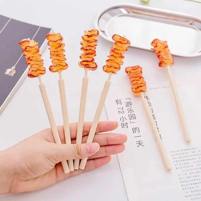 1 Piece Lytwtw's Cute Grilled Kebab Stationery Creative Ballpoint Pen Office School Supply Novelty Funny Lovely