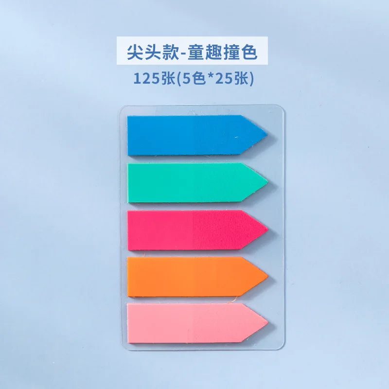 1 PC PET Transparent Index Sticker Morandi Sticky Note Sticker Sticky Note 5 * 20  Office Accessories  Sticky Notes