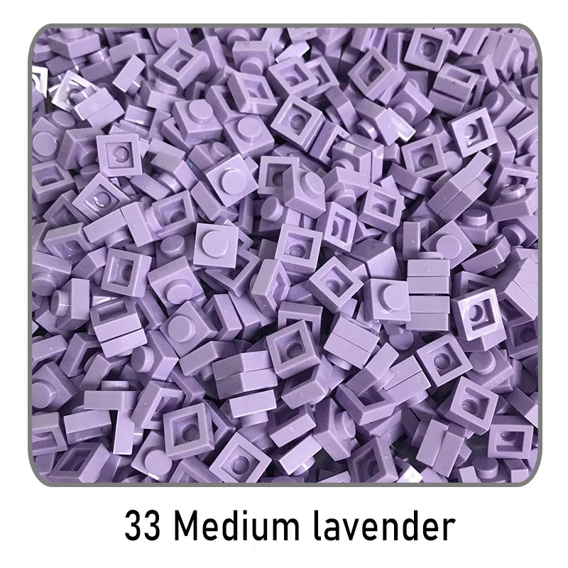 100Pcs DIY Bricks Parts 3024 1x1 Plate Educational Tech Construction Assmble Compatible Block Parts Toys for Child Kids