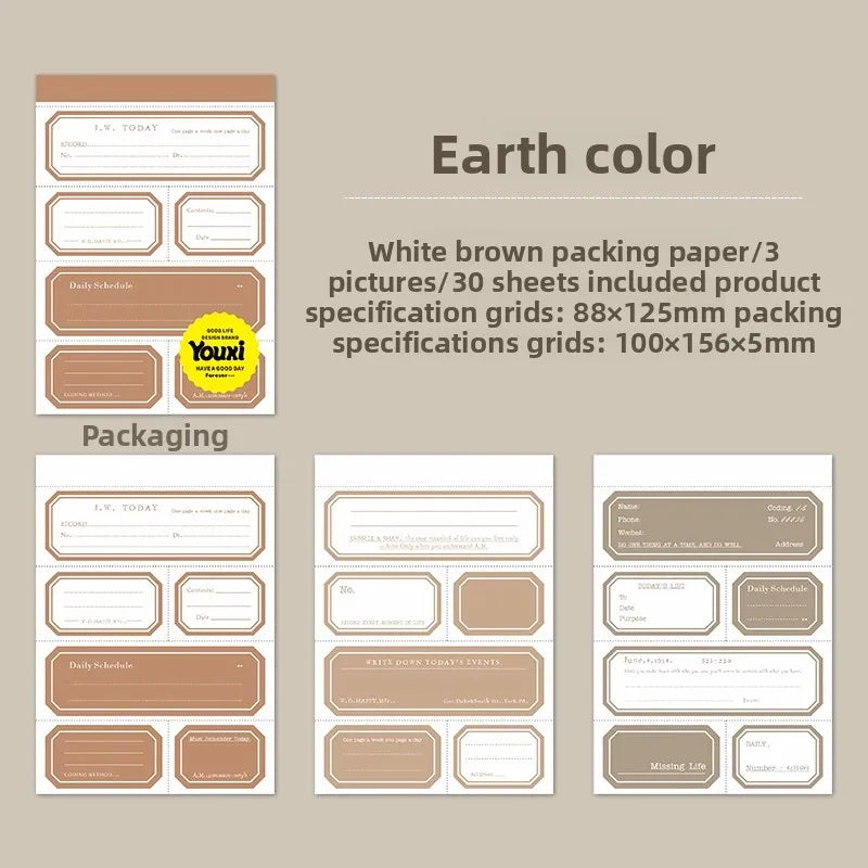 Journal GO 30pcs Vintage Label Paper Sticker Tag Scrapbooking Junk Journal Kits Crafts Classification Retro Label Stickers