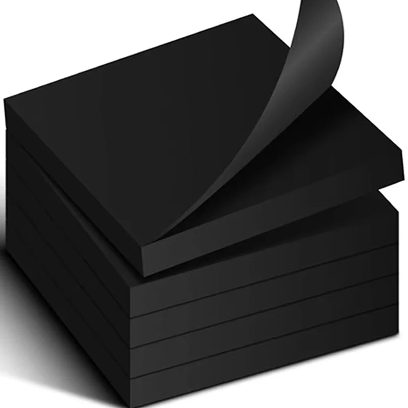 Portable Student Black Sticky Note Pads Office School Stationary Self-Adhesive Sticky Notes Memo Pad Mini Notebooks Reminder