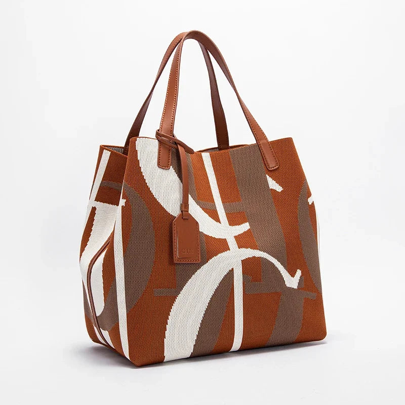 Koro - 
Women's Large Capacity Shoulder Bag Outer Exquisite Ladies Handbag Fashion Classic New Solid Color Fly Weaving Handmade