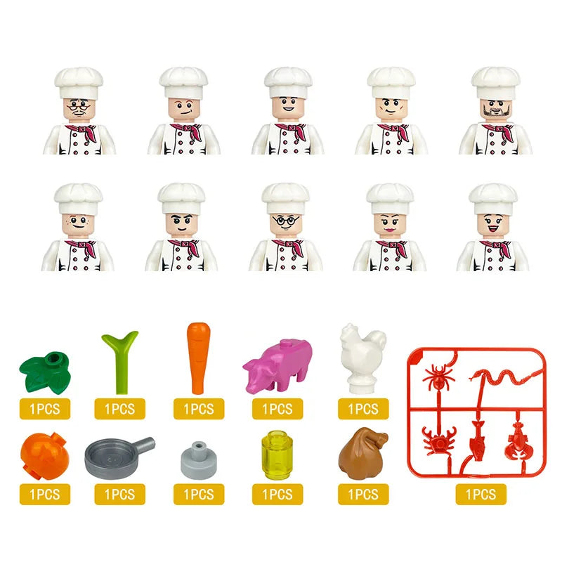 Building block toys, mini figures, character action figures, city people, building block accessory sets, children's gifts