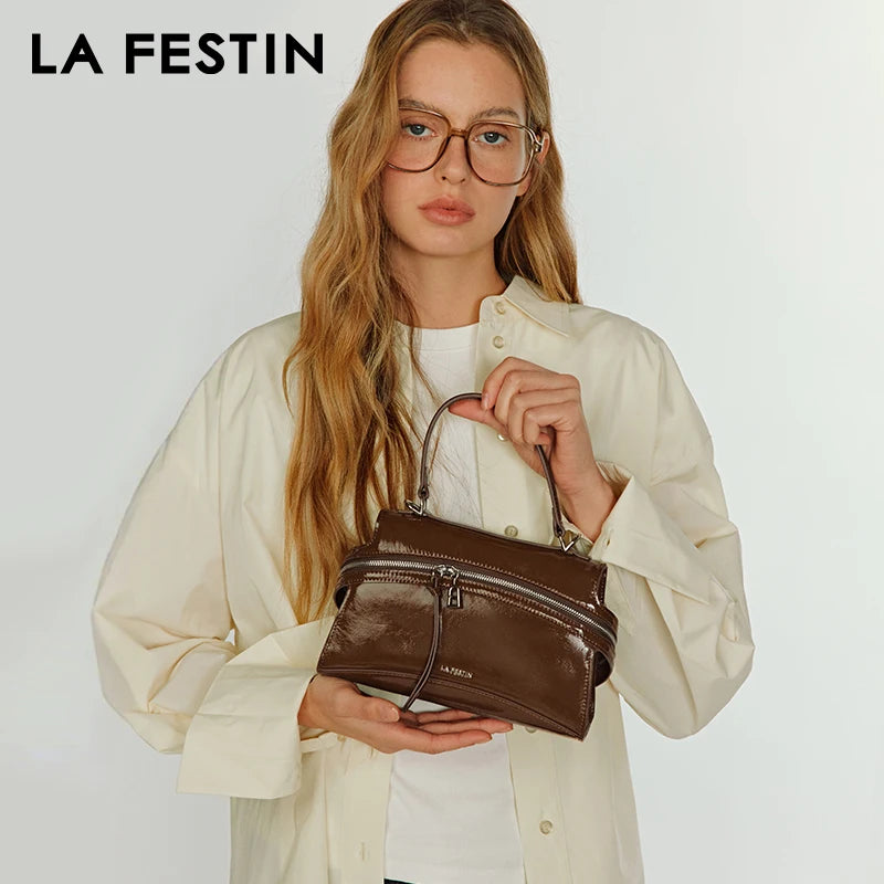 Verda - 
LA FESTIN Original Brand Women's bag 2025 New Green Shoulder Crossbody Bag Suede Handbag Luxury Designer Bag Leather Bag