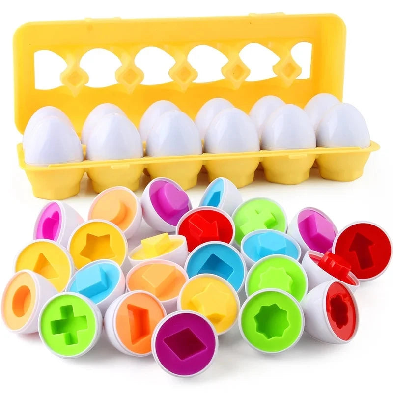 Montessori Educational Toys 1 2 3 Year Children Toy Easter Egg Baby Sensory Puzzle Smart Eggs Colors Shape Matching Sorter Games