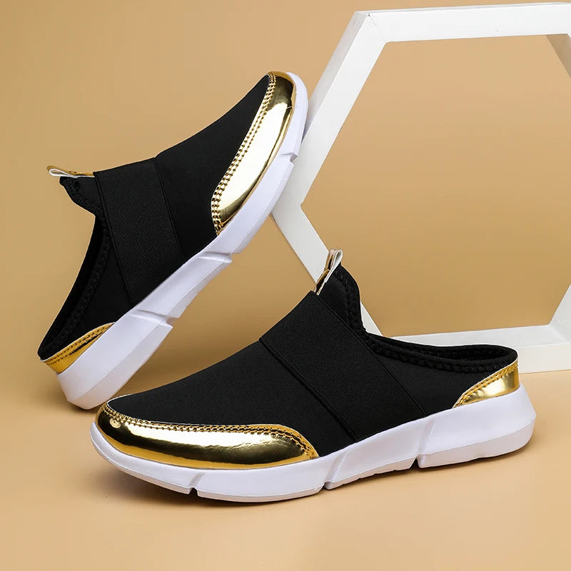 Breathable Light - Women Mules New Casual Half Slippers Outdoor Flats Zapatos De Mujer Quality Shoes for Woman Slippers Plus Size