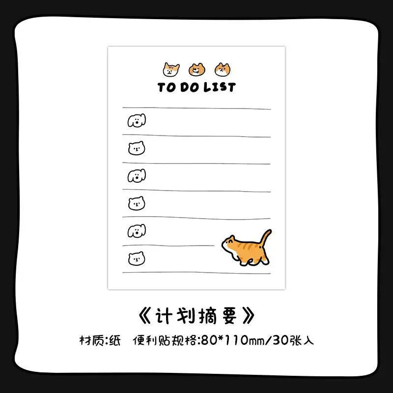 30sheets Memo Note Happy Business List Series Schedule Weekly Plan List Notes Check-in N Times Sticky Notes Stationery Note Pad