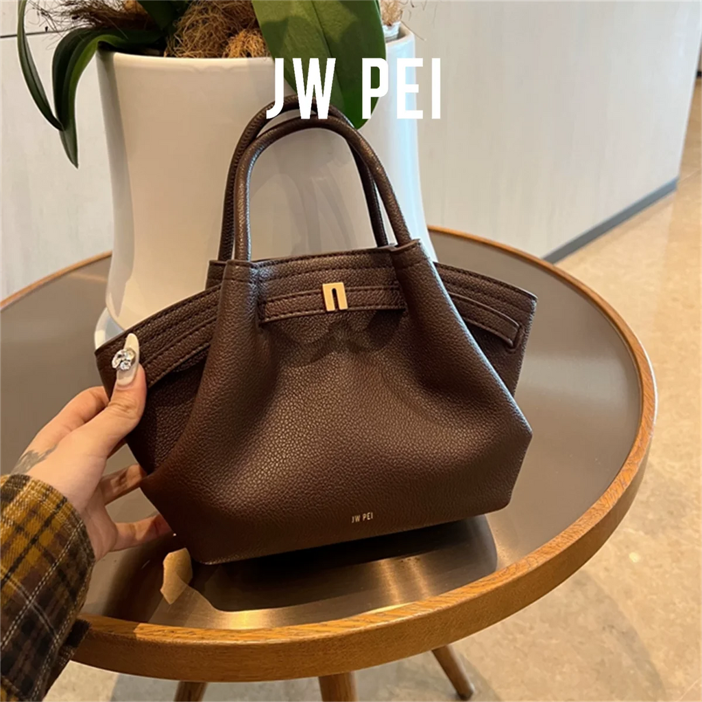 Liora - 

JW PEI 2025New Women's Canvas Brown Crossbody Shoulder Bag Mini Vegan Leather Tote Bag Handbag Dumpling Bag High Quality Leather