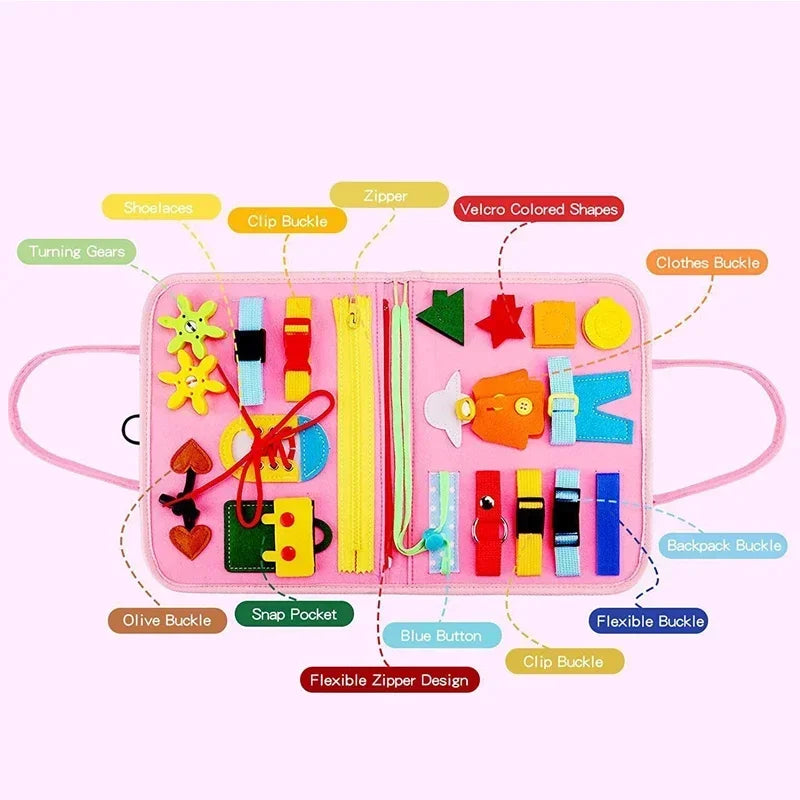 Montessori Kids Travel Toy Felt Activity Quiet Books Busy Board Activity Educational Sensory Learning Book