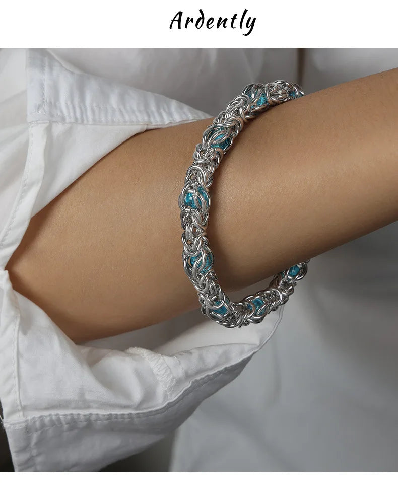 LIORÉ - 
Liora High Quality Stainless Steel Irregularly Chain Necklace Bracelet For Women Men Charm Women's Two Pieces Jewelry Set Gifts