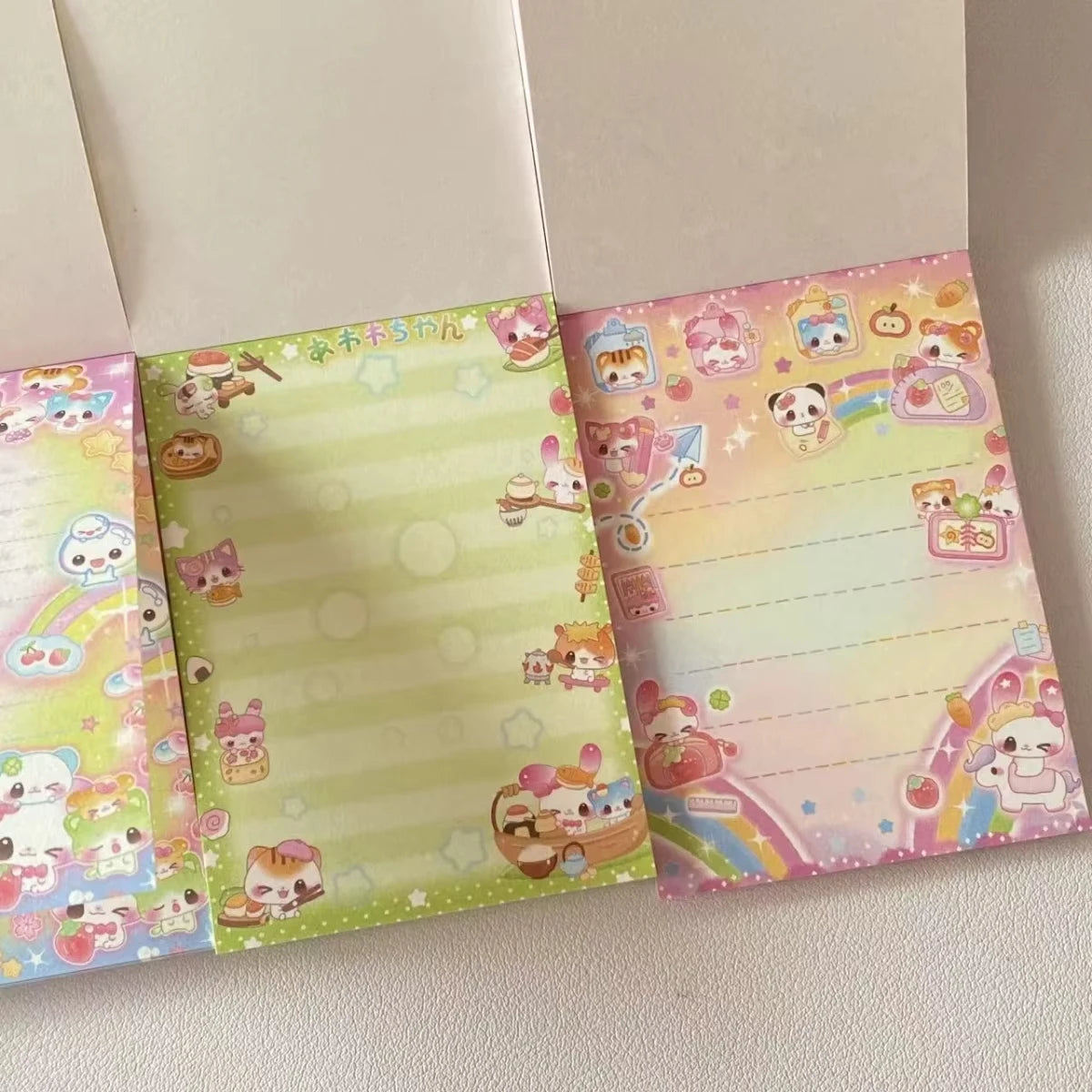 MINKYS 50 Sheets Kawaii Rainbow Bear Memo Pads Paper To Do List Journal Note Paperlaria DIY Material Stationery