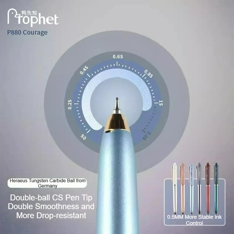 PROPHET COURAGE Gel Pen 0.5mm Rose Gold Pen Clip Low Center of Gravity CS Double-ball Pen Tip Alpha Gel Drop-resistant