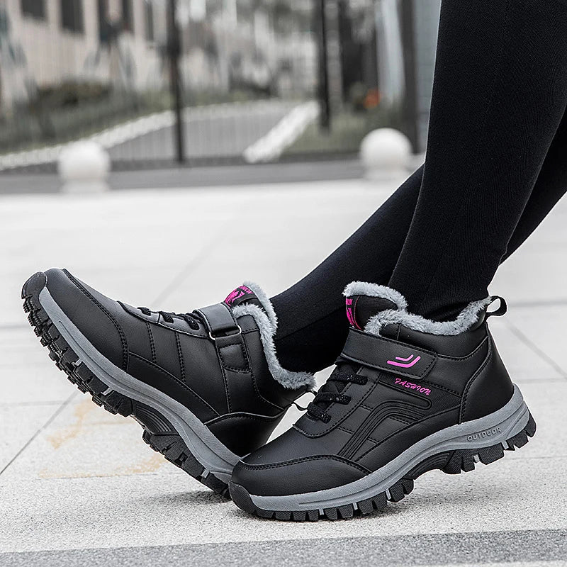 watinhy - Waterproof Boots Designer Australian Platform Boots for Leather Warm Ankle Fur Booties Luxury Boots