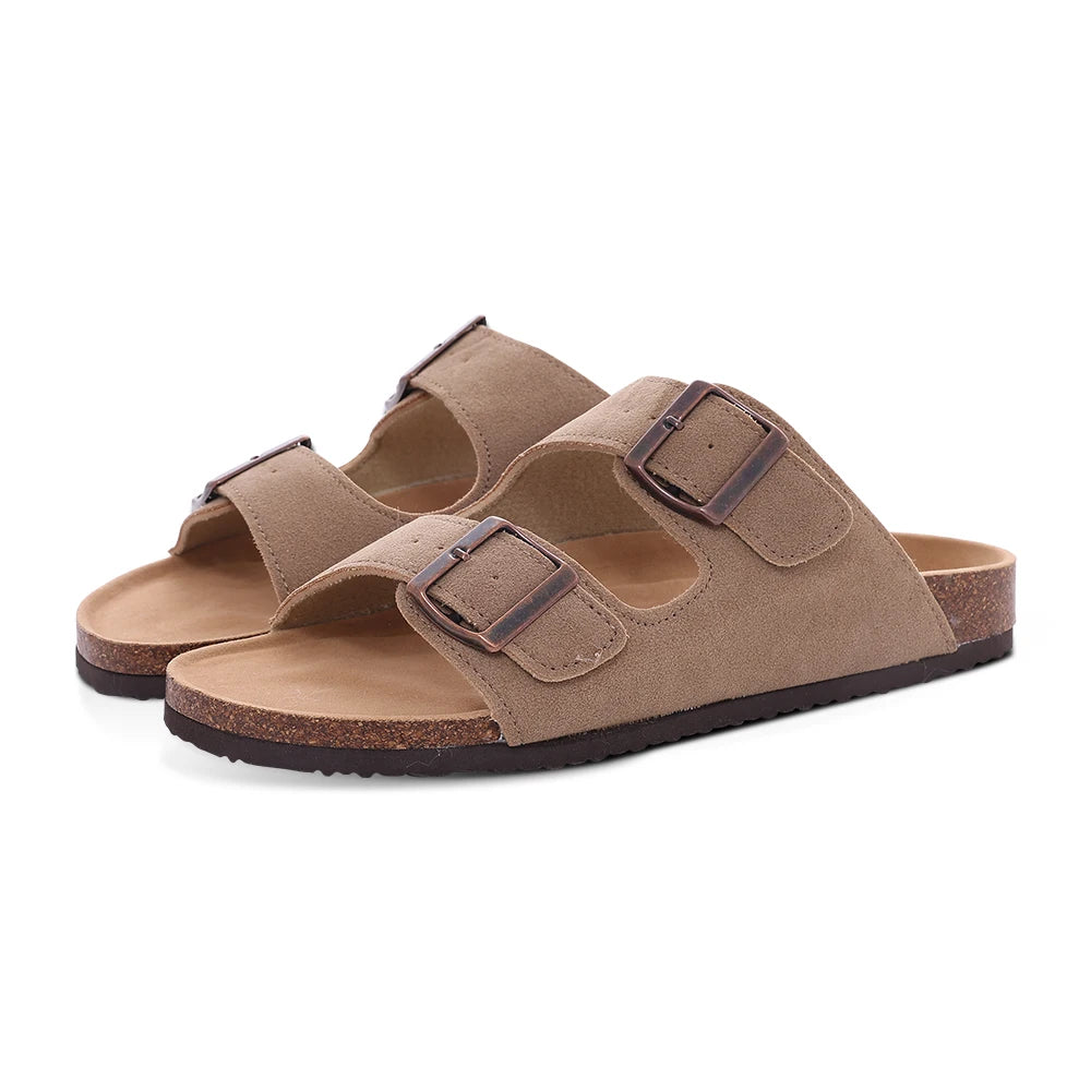 COMFIA - 
Comwarm Classic Cork Sandals For Women Men Fashion Soft Thick Sole Cork Slippers Summer Beach Sandals Home Open Toe Flat Sandals