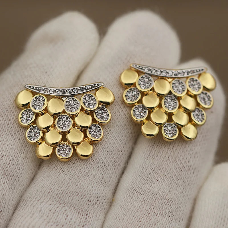 ORIX - 
New Sight Design Luxury Crystal Geometric Stud Earrings for Women Fashion Brand Jewelry Delicate Zirconia Earrings