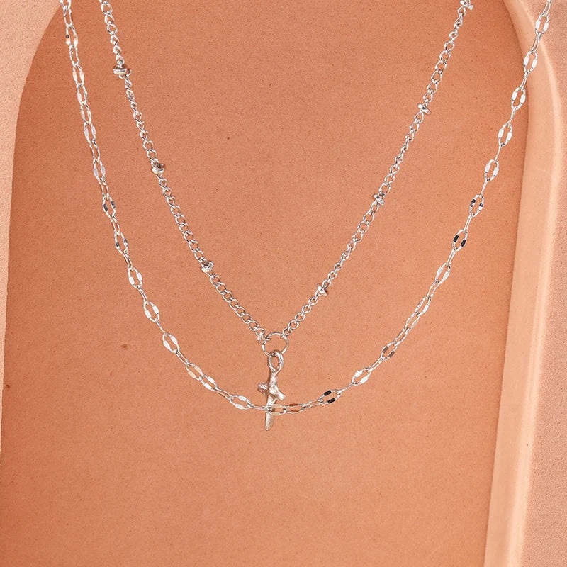 Aurivelle - Y2K Crystal Butterfly Heart Necklace Fashion Kpop Shiny Clavicle Chain Necklaces for Women Girls New Trend Party Gifts Jewelry