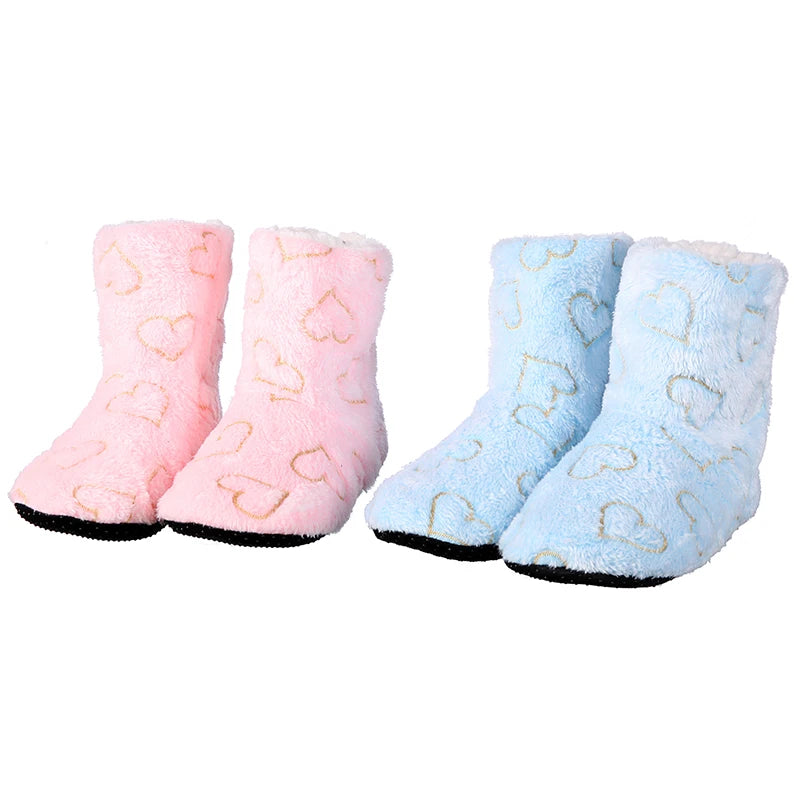 Mntrerm -  Warm Slippers Women Winter Indoor Shoes Heart Shaped Soft Pantufa Cute Design Ladies Home House Floor Cotton slippers