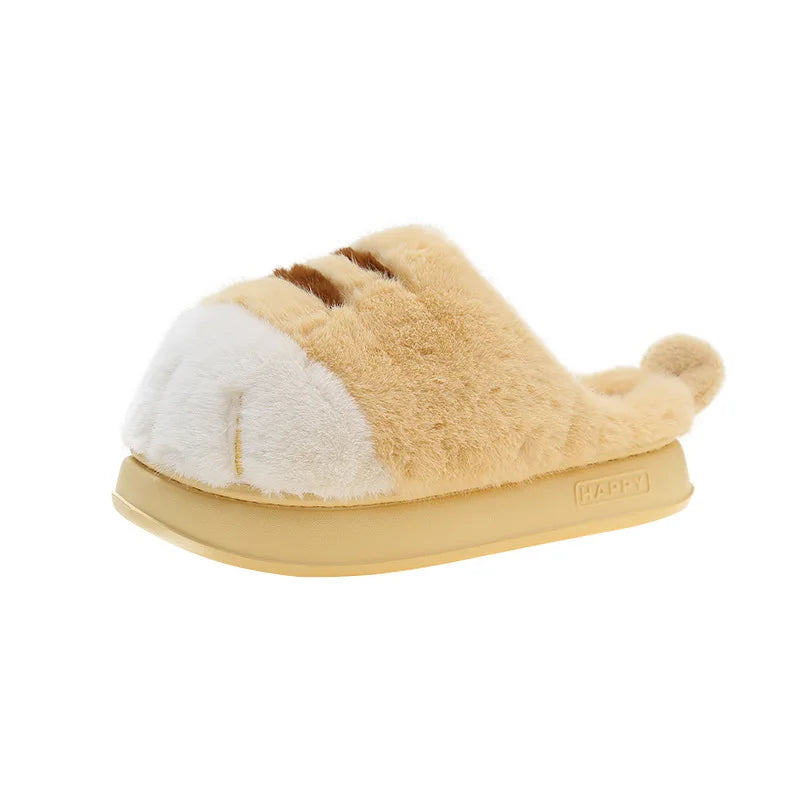 Adorable - Kitty Claw Slippers Women's Home Shoes Non Slip Furry Mules Female Fashion Warm Fluffy Slides Outdoor Cat Slippers