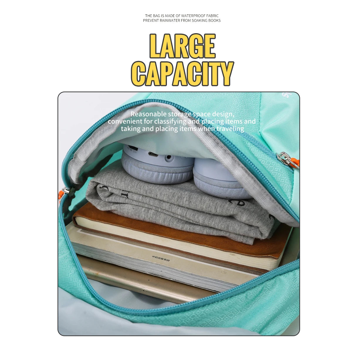 WRELS - Outdoor Mountaineering Backpack Large Capacity Sports Backpack Waterproof Folding Schoolbag Ultra-light Cycling Traveling