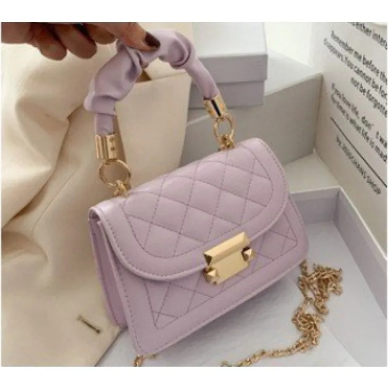 AURA Bag - 
Grid pattern tote bag women's buckle decoration flap wallet fashion PU leather crossbody bag high quality bag