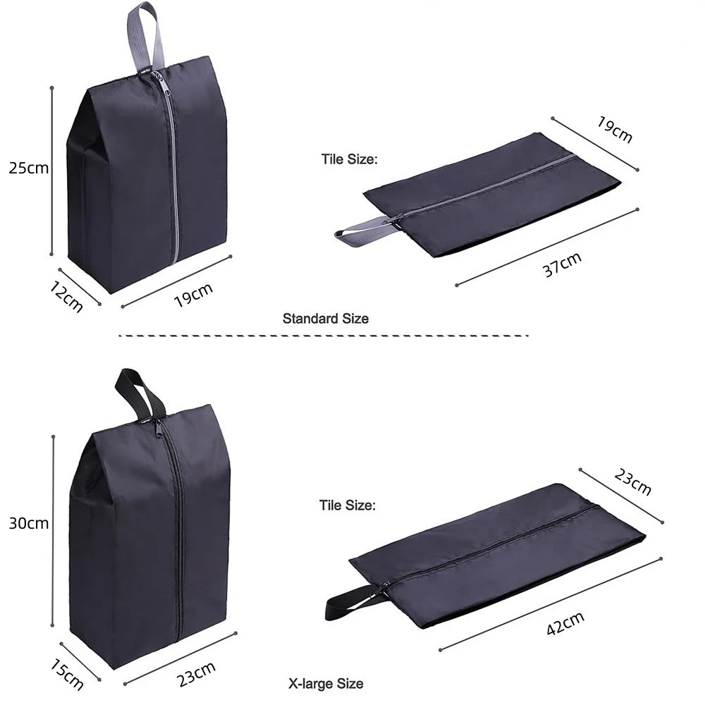 Portable -  Nylon Travel Shoe Bags with Zipper Closure for Men and Women Waterproof Shoe Organize Storage Bags Makeup Laundry Bag