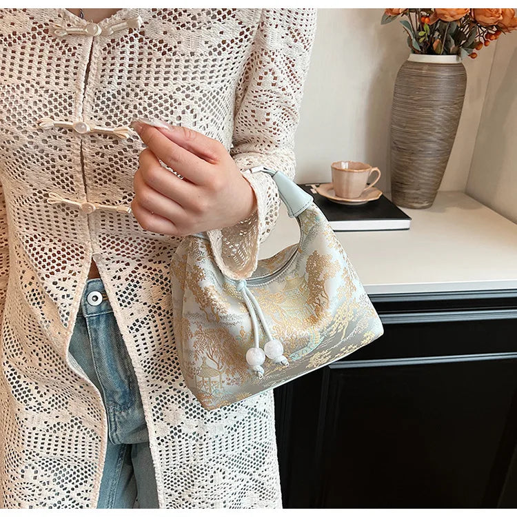 RUNA - 
Fashionable Chinese Embroidery Handbag Brand Versatile Shoulder Bag 2025 New Chinese Style Tote Bag Trend Designer Travel Wallet