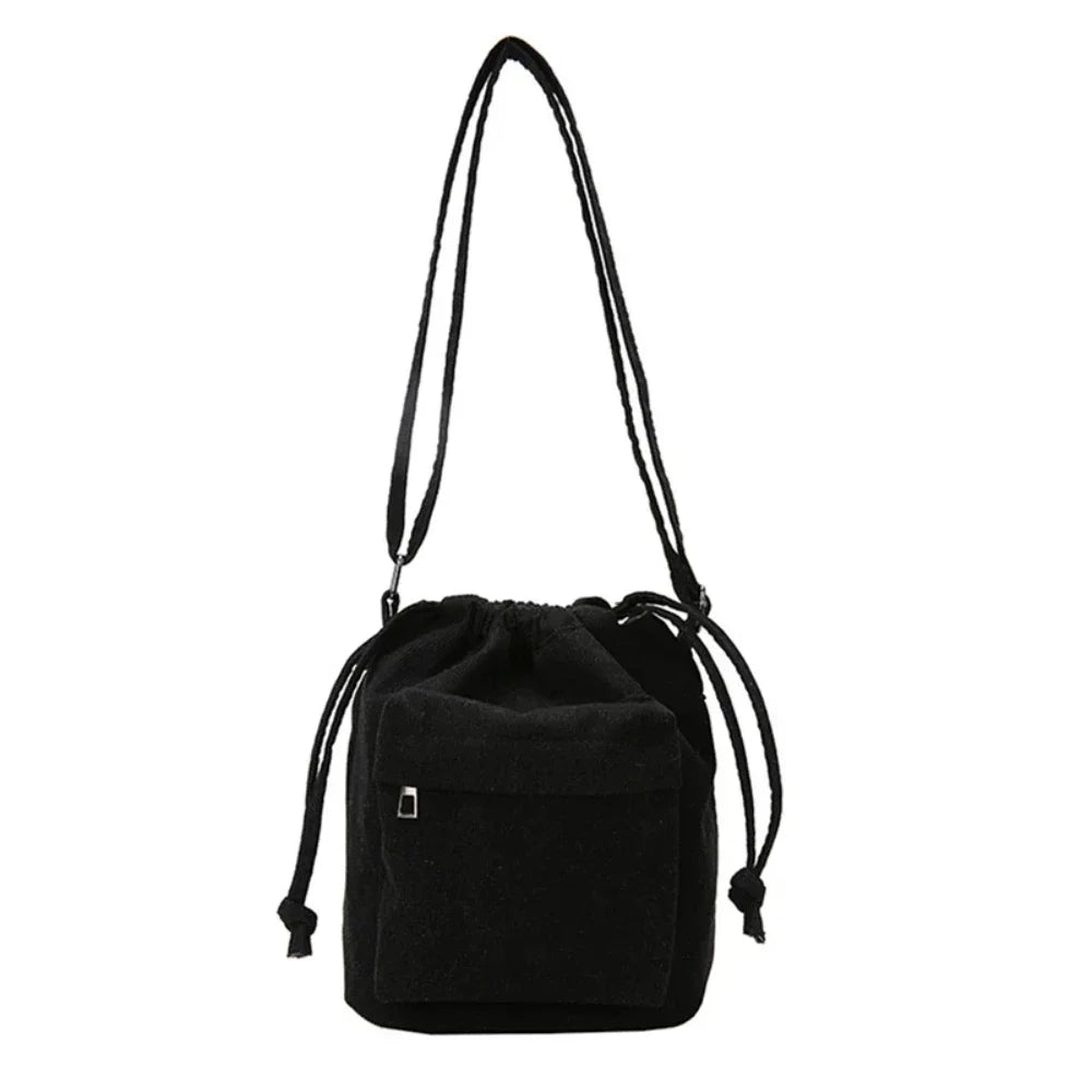 LIVI - 
2025 New Women Bag Middle Shoulder Bag Korean Style Drawstring Bucket Bag Casual Light Youth Crossbody Bag Whole Sale