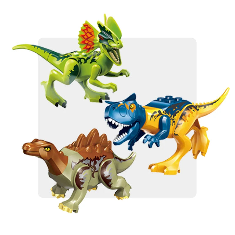 Jurassic World Dinosaurs Velociraptor Triceratops Indominus T-Rex Model Assemble Educational Building Blocks Toys For Kids Gifts