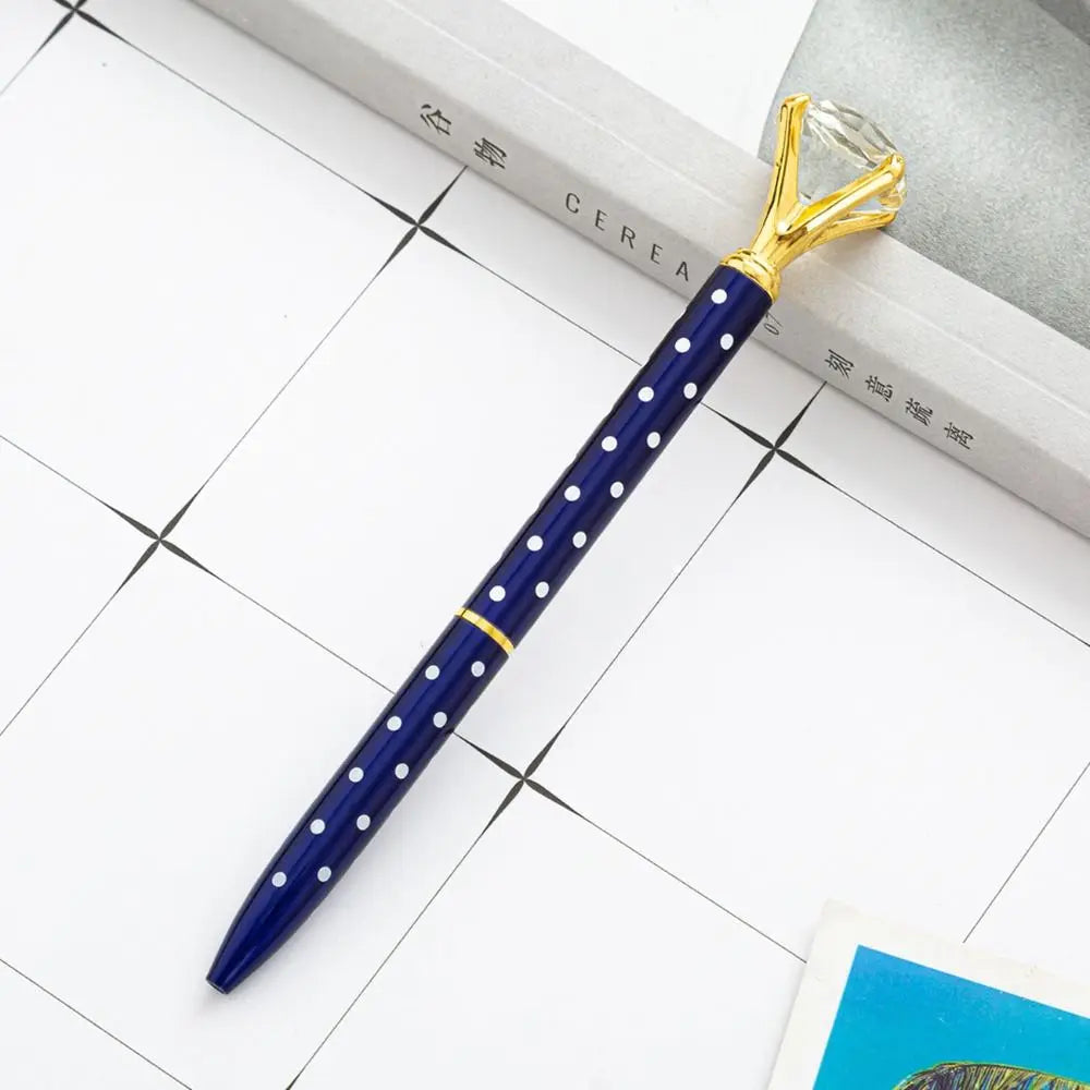 Creative Metal Crystal Pen Office Material Gift Metal Ballpoint Pen Large Diamond Crystal Big Diamond Pen Student Gifts 2024