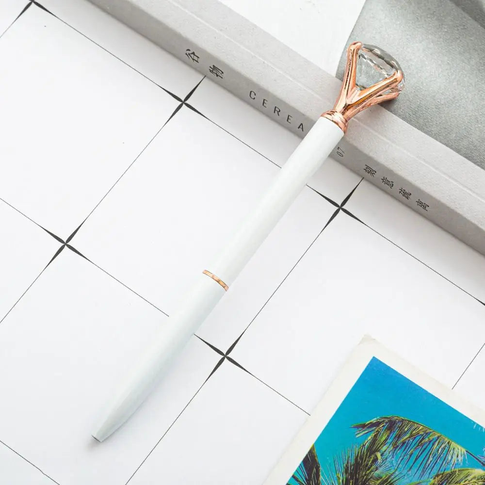 Creative Metal Crystal Pen Office Material Gift Metal Ballpoint Pen Large Diamond Crystal Big Diamond Pen Student Gifts 2024