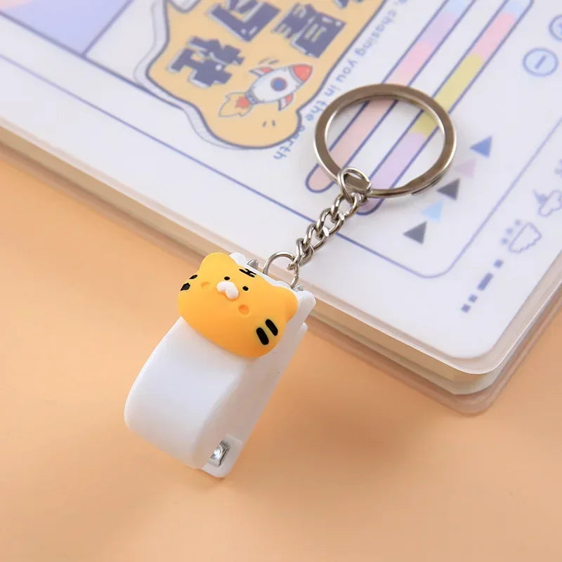Portable Mini Stapler Cute Book Binding Tools File Organizer Keychains No.10 Staples Office Stationery School Student Supplies