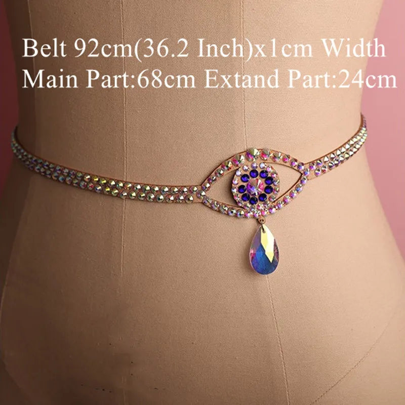 Lumaira - 
Sparkle Belly Dance Waist Chain Belt Shine Layered Rhinestone Body Jewelry Accessories Bikini Chain Adjusyable for Women Girls