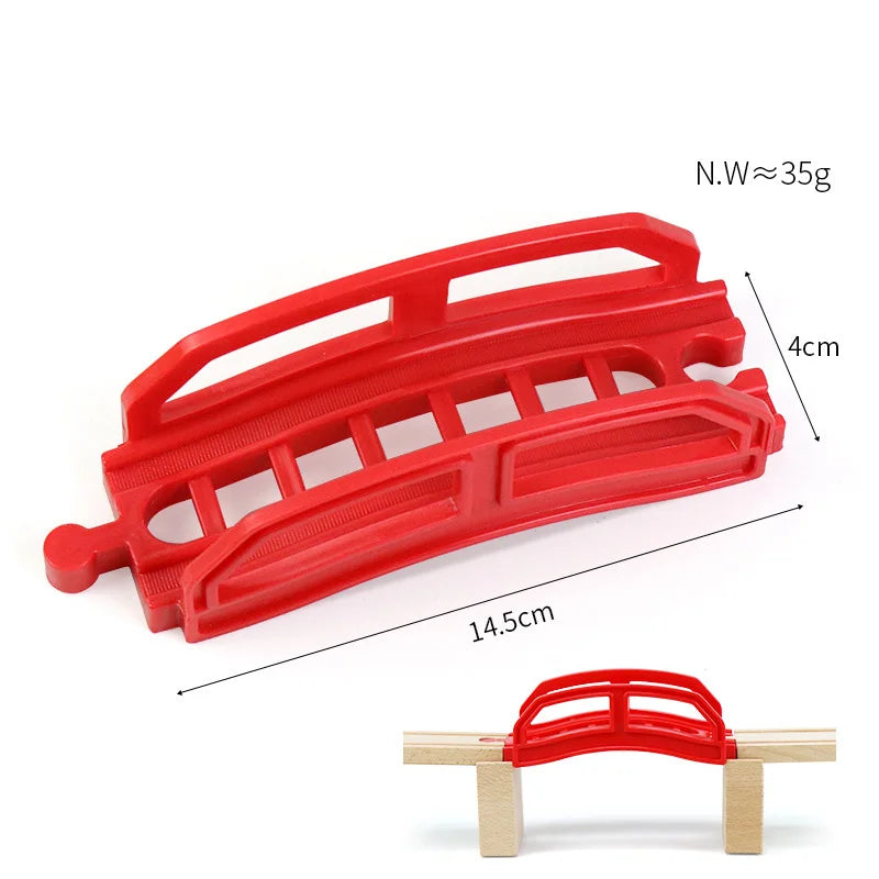 33style DIY Wooden Train Rail Tracks Accessories Wood Railway Track Parts Fit For All Wood Track Toy Christmas Birthday kid Gift