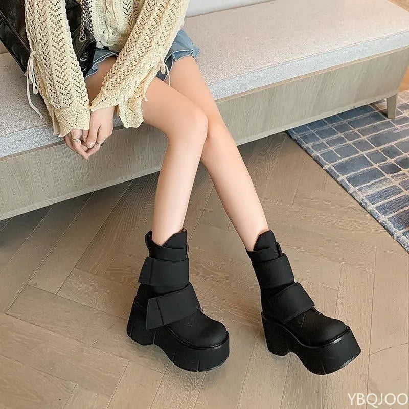 booty - Autumn and Winter Small Size Thick Sole Height Increasing Women's Boots Waterproof Platform High Heels Women's Boots
