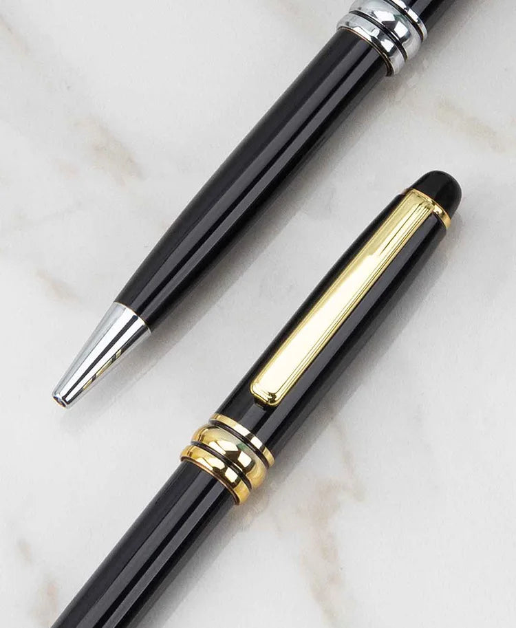 1 Pcs/set High-end Business Gel Pen,Gold/Silver Ballpoint pen 0.5mm Black Ink.For School Classroom, Office, Daily Writi
