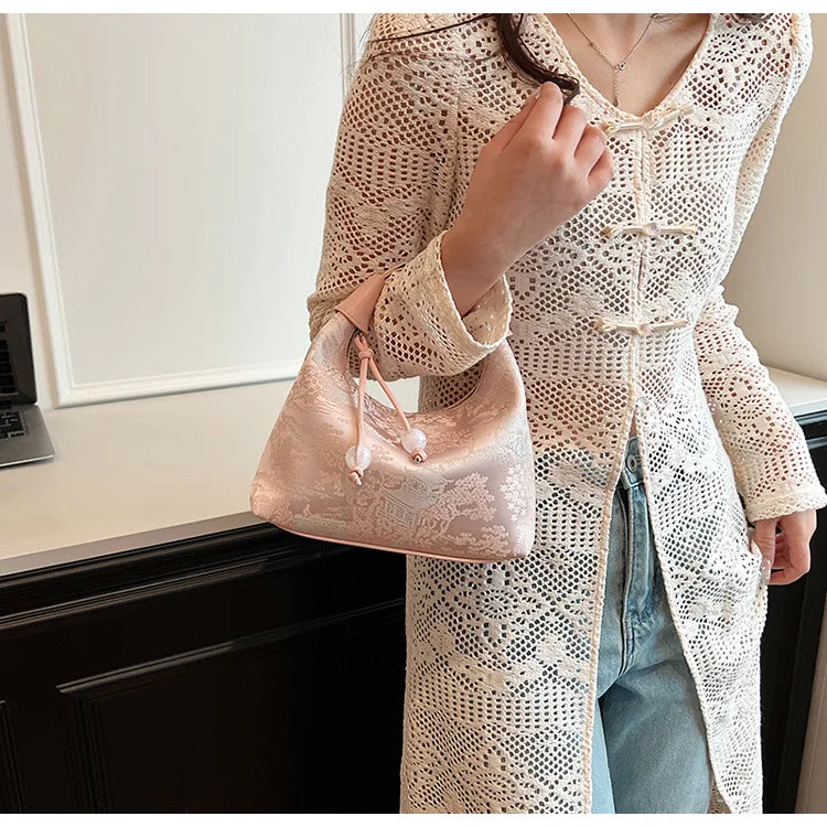 RUNA - 
Fashionable Chinese Embroidery Handbag Brand Versatile Shoulder Bag 2025 New Chinese Style Tote Bag Trend Designer Travel Wallet