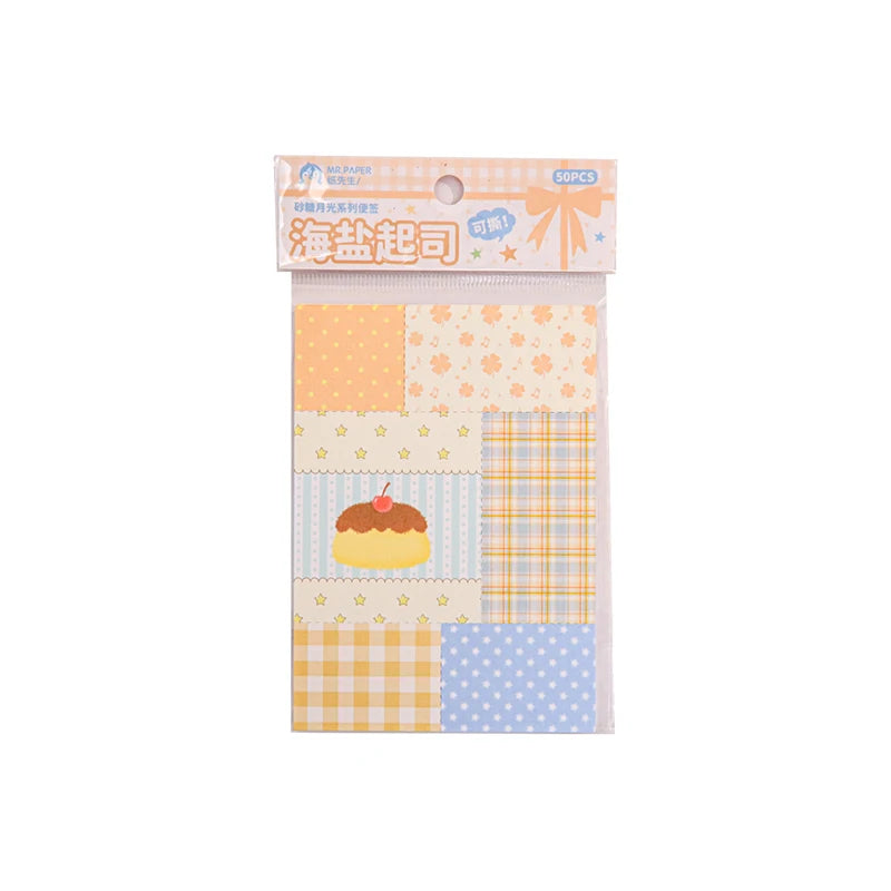 TIANZI 50/100Pcs Cute Cartoon Square Memo Pads High-Quality Writing Paper for To-Do Lists Journals Notes DIY Office Stationery