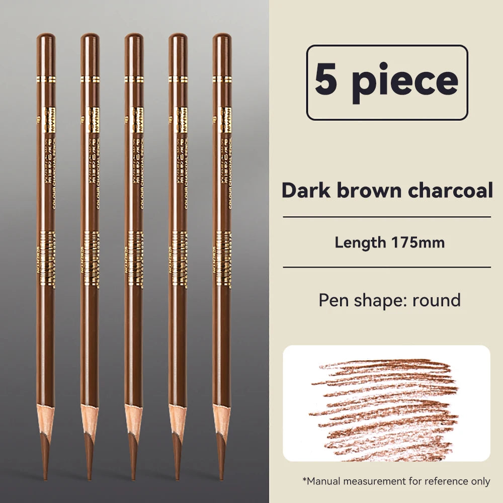 Professional Drawing Sketching Pencils 1/3/4/5/8PCS Sets White/Brown Hand-Painted Art Carbon Pen for Beginners Artists Supplies