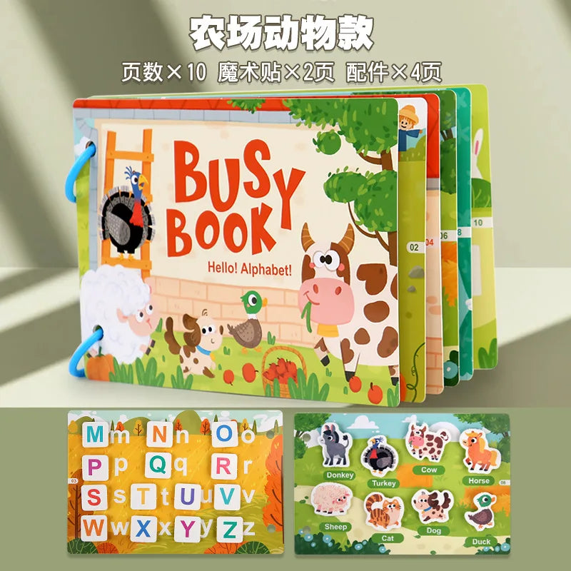 Busy Book Sticker Quiet Book for Kids Montessori Early Educational Toy Toddlers Matching Puzzles Game Baby Learning Toys Gifts