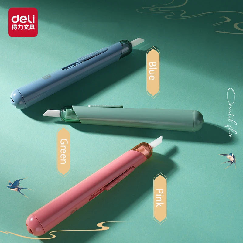 Deli Pocket Pen Cutter Auto-Lock Safety Ceramic Blade, Mini Art Knife Kid's Wallpaper tools for Cut Package/Cardboard/Paper 샤프
