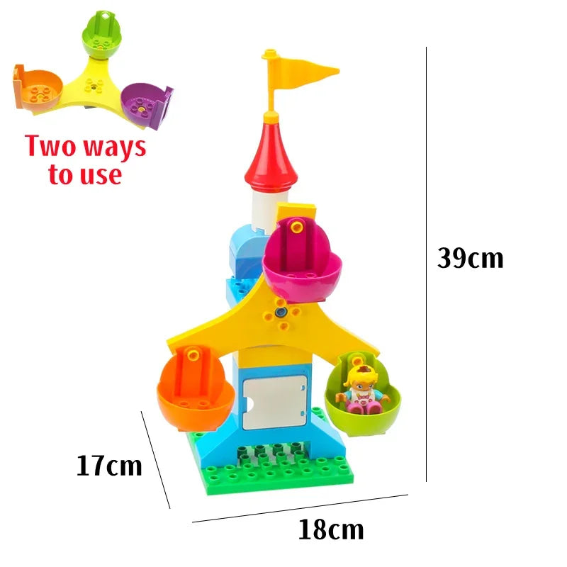 Big Building Blocks Slide Stair Swing Seesaw Ferris Wheel Series Compatible Duploe Large Brick Children Educational Toy Kid Gift