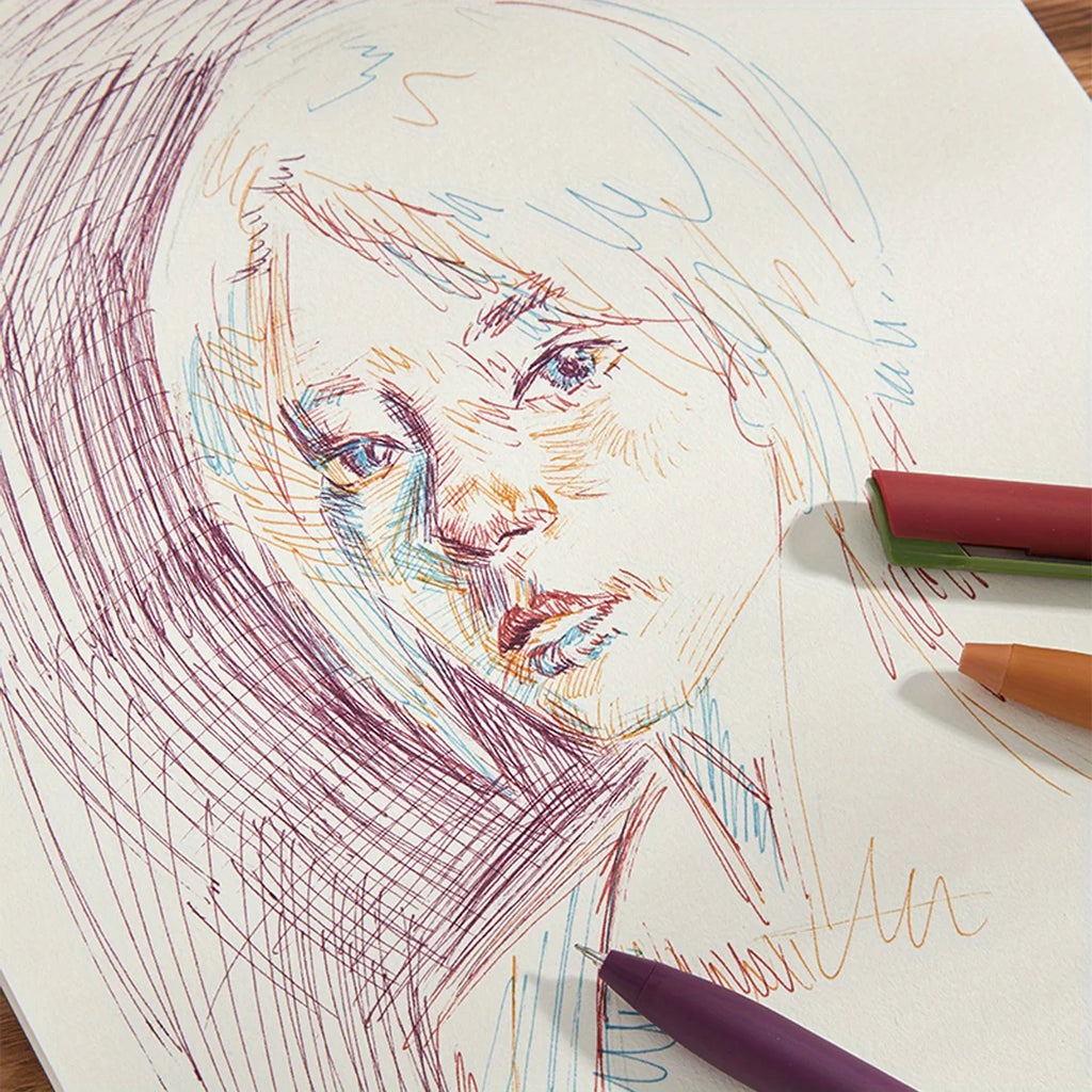 6-Color Gel Pen Set 0.5mm Fine Point Quick-Dry Smooth Writing Ballpoint Pens for Diary Drawing Learning Office Study Stationery