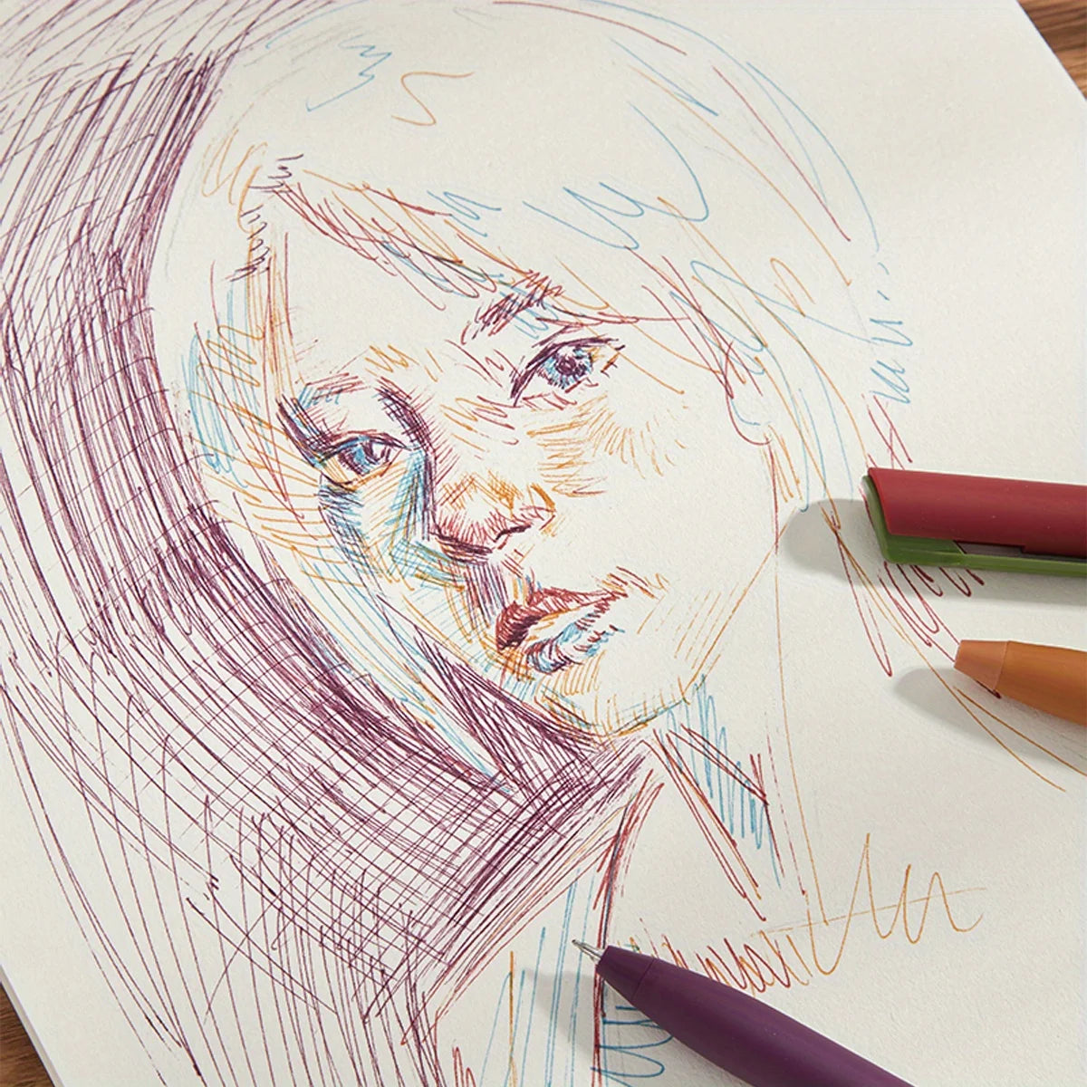 6-Color Gel Pen Set 0.5mm Fine Point Quick-Dry Smooth Writing Ballpoint Pens for Diary Drawing Learning Office Study Stationery