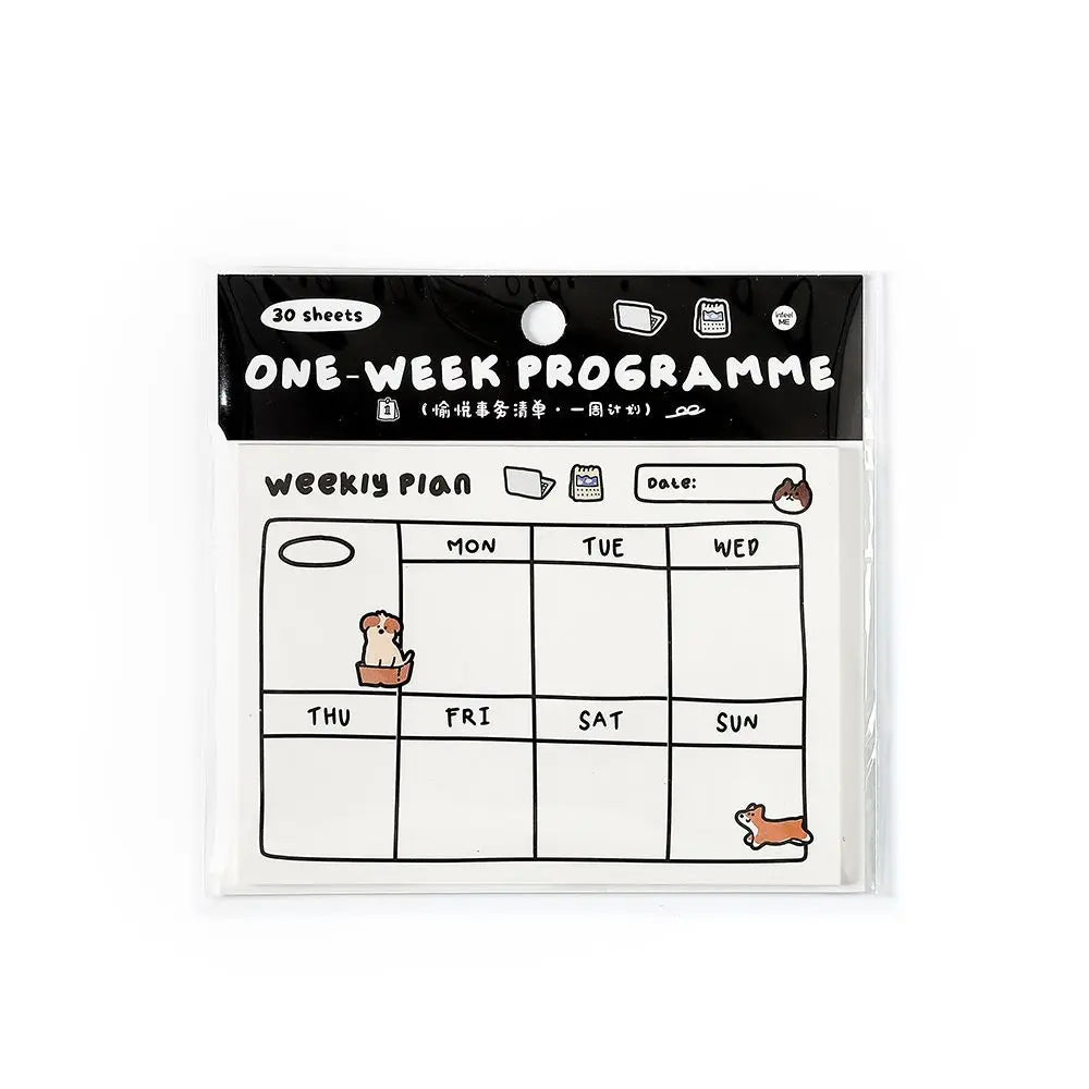 30sheets Memo Note Happy Business List Series Schedule Weekly Plan List Notes Check-in N Times Sticky Notes Stationery Note Pad