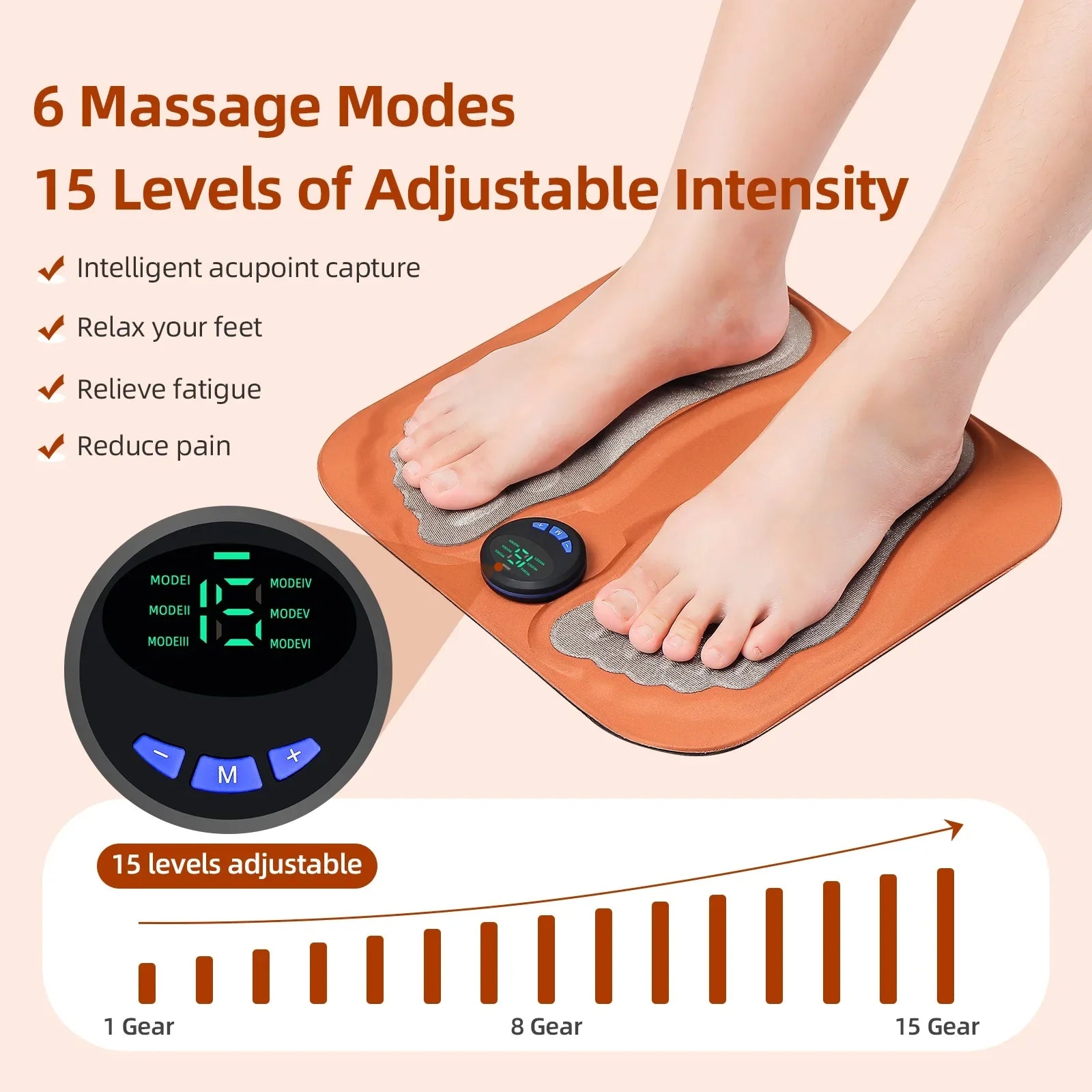 SoleRelief - Foot Massage Pad Foldable EMS Sport Muscle Stimulator Massager Relieve Fatigue Slim Legs Improve Blood Circulation