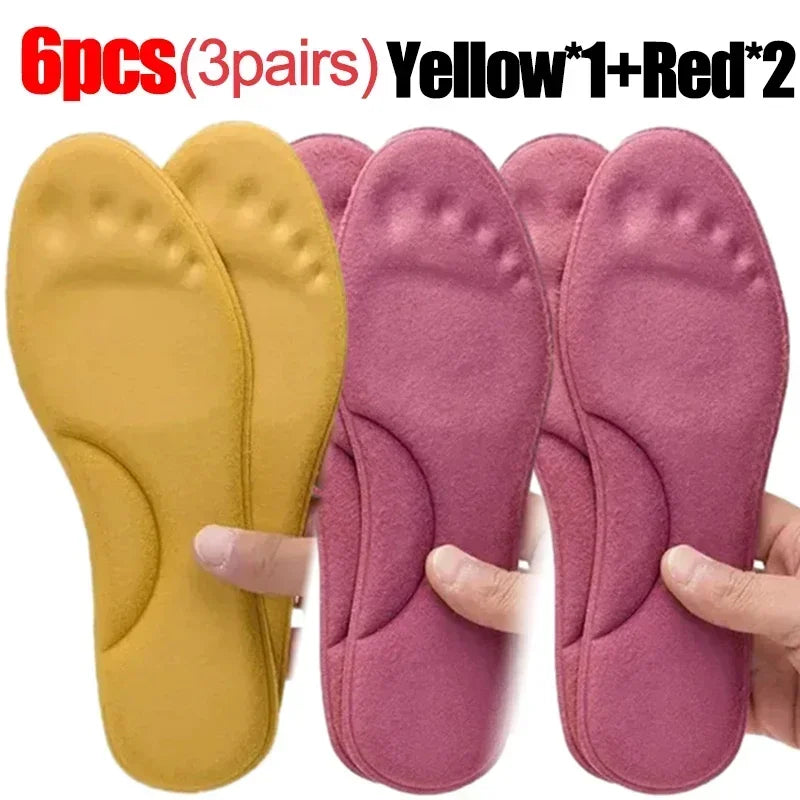 FurTherma - Winter Fur Self Heating Insoles Foot Thermal Thicken Insole Memory Foam Shoe Pads Warm Sports Shoes Inserts for Women Men